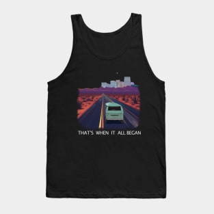 Las Vegas Desert Design, perfect for Roadtrip Van life overlander, on tour phish dead heads hippie dead and company, vintage van, vegas, night landscape Tank Top